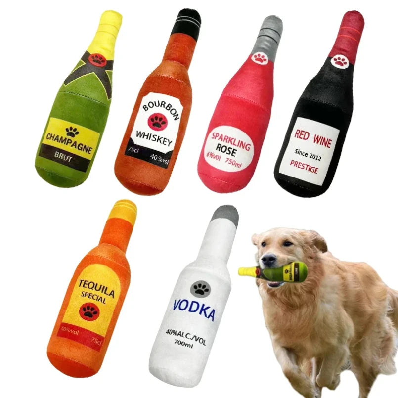 Plush Dog Toys Beer Bottle